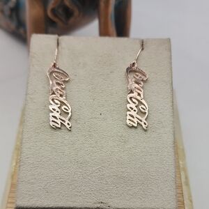 Coca Cola Rose Gold Tone Earrings